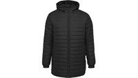 Veste matelassée en toile à capuche pour homme, hiver, longue, avec option logo sur le devant en laine/polyester, service OEM
