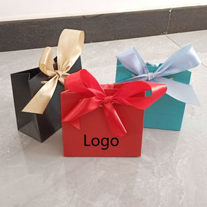 Sacs cadeaux en papier avec ruban coloré en gros, sacs de shopping réutilisables avec étiquette privée personnalisée, parfaits pour l'emballage commercial - Product Image 2