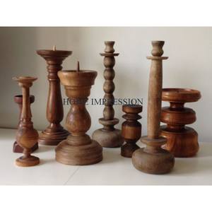 Accents décoratifs de mariage Bougeoir de couleur naturelle en bois Décoration de table Hôtels Bougeoirs de fête pour la vente en gros - Product Image 5