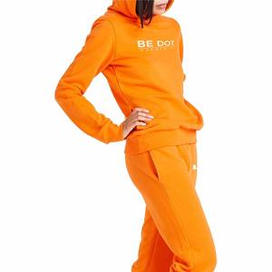 Peso ligero personalizado peso pesado 100% algodón Color sólido pulóver chándal conjunto Unisex liso Sudadera con capucha Jogger para mujer - Product Image 4