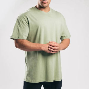 Camiseta de Talla Grande para Hombre, 100% Algodón, Estampado Puff, Cuello Redondo Azul, Tejido de Felpa, Transpirable, Ecológica, Personalizable, Venta al por Mayor - Product Image 2