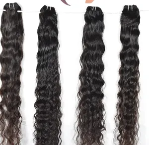 Best quality raw natural human hair Wavy Bundle genius weft Unprocessed Cuticle Aligned Virgin Peruvian Human Hair Extensions