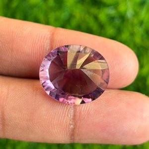 Pierre précieuse en vrac d'améthyste naturelle de forme ovale de coupe Concav de haute qualité pour la fabrication de bijoux pierre polie calibrée indienne - Product Image 4