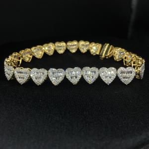 สร้อยข้อมือเพชรแท้รูปหัวใจทั้งหมดคอลเลกชันเครื่องประดับที่หรูหรา3.65ct 10kt - Product Image 3