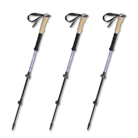 Bâton de randonnée en aluminium XATP Modern Concept Lavender Flip Lock avec poignée en EVA imitation liège