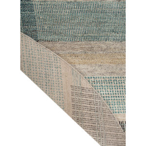 Tapis en laine noué à la main de style classique bleu Blythe, motif géométrique rectangulaire, pour couloir, en viscose moelleuse AKWL-1163 (Cs-01) pour la maison - Product Image 5