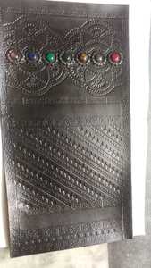 Custom Made Black <b>Colour</b> Leather Journals Covers with Stones and Embossing Made Exclusively for Journals Makers and <b>Book</b> Binders - Product Image 5