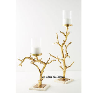 Bougeoir en métal en bois et aluminium fini naturel pour la maison et la fête de Noël éclairage en gros en vrac - Product Image 6