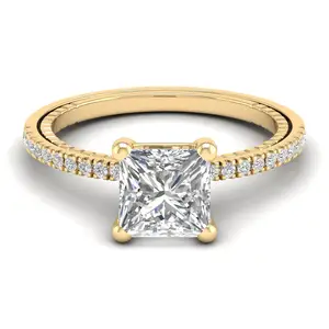 Novo Mais Recente Estilo Único Anel Eternidade Wedding Band 14k Sólido Ouro Amarelo Branco Fantasia Natural Diamante Aniversário Presente Para As Mulheres