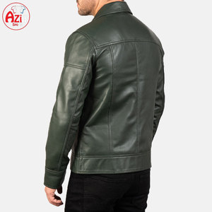 Chaqueta de cuero de piel de vaca para hombre directa de fábrica 2025 invierno cuello alto logotipo frontal a prueba de viento y transpirable - Product Image 4