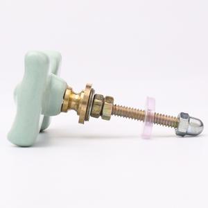 Wholesale Ceramic Kitchen Cabinet Knobs Light Green <b>Bow</b> Decorative Kids Drawer Knobs and <b>Pulls</b> Furniture Handle CK-1740 - Product Image 5