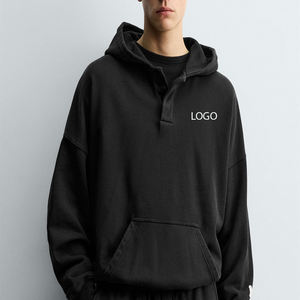 Sweat à capuche uni pour homme avec poche kangourou, manches longues, design respirant, matière de haute qualité, logo personnalisé, prix d'usine - Product Image 1