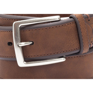 Cintura Casual da Uomo con Bordo Smussato, Taglia 44, Marrone, Metallo, Prodotto Club Room - Product Image 3