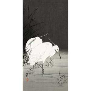 Impresión artística de Ohara Koson: Dos ancianos en el pantano, elegante composición de naturaleza muerta - Product Image 4