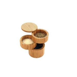 Caja de sal de Acacia con giratorio magnético, utensilios de cocina y restaurantes, uso hecho a mano para artesanía natural a bajo precio - Product Image 1