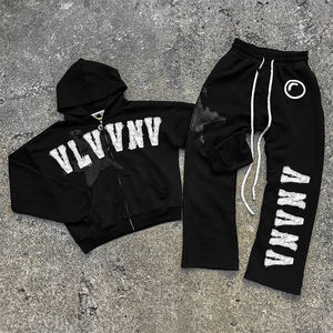 Ropa deportiva de diseño personalizado, conjunto de pantalones de chándal unisex con capucha, chándal personalizado, chándales de alta calidad para hombres, traje de jogging para hombres - Product Image 1