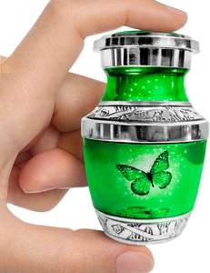 2025 Urne de crémation papillon gravée à la main imprimée en émail noir Style de conception moderne Prix abordable - Product Image 3