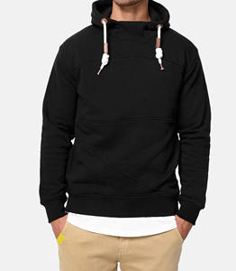 OEM Winter Fashion Casual No <b>String</b> Plain Heavyweight Embroidered Custom Logo 100% Premium Cotton Men's <b>Hoodie</b> - Product Image 4