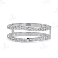 Bague de fiançailles et de mariage en platine 14K de créateur avec diamants VVS Lab Bagues en diamant élégantes pour les fêtes