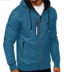 Sudadera con Capucha de Forro Polar para Hombre, con Cierre de Cremallera y Bordado, Mezcla de Poliéster/Algodón, Antipilling, Transpirable, para Invierno, Venta al Por Mayor OEM 2025 - Product Image 1