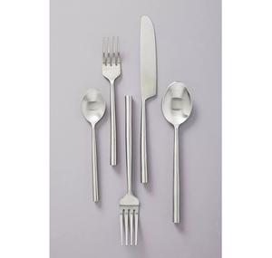 Indian-Made Engraved Stainless Steel Cutlery Set Classic Italian <b>Flatware</b> in Silver & Gold Reusable Kitchen Supply for Weddings - Product Image 1