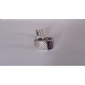 Shah Gems Women's Natural Amethyst <b>Ring</b> in 925 Sterling <b>Silver</b> Fashionable Bezel Setting Inlay <b>Ring</b> Accessories for Gifts - Product Image 3