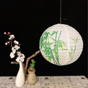 Trung Quốc Đèn Lồng Giấy tròn Tre Xanh Trung Quốc phong cách phương Đông đèn lồng tiệc cưới nhà hàng kỳ nghỉ trang trí nhà - Product Image 5