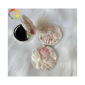 Espejo de maquillaje Seashell hecho a mano | Diseño único con espejo compacto y portátil de concha natural Mejor precio Alta calidad para reventa - Product Image 5