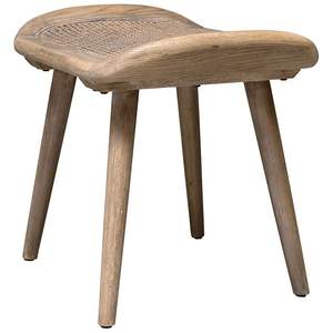 Banco Rústico Edward Hecho de Madera de Teca Sólida y Ratán Tejido con Acabado de Madera Natural para Uso en Interiores y Exteriores. - Product Image 3