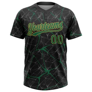 Maillot de baseball personnalisé pour jeunes, rose et noir, col en V, chemises de softball avec nom d'équipe, numéro et logo personnalisés, cousus à deux boutons - Product Image 3