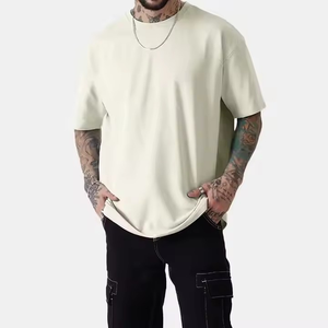 Nueva llegada de moda de gran tamaño gota hombro camiseta cremallera calidad personalizada impresión 3D bordado Logo sólido 3D - Product Image 2
