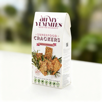 Boîte d'emballage personnalisée écologique moderne pour crackers, en carton blanc auto-élevant avec fenêtre transparente et estampage UV/à chaud