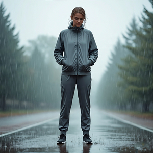 Chaqueta impermeable para mujer, conjunto de pantalones de lluvia, chándal rompevientos para mujer, chándal cortavientos estilo urbano para lluvia para mujer - Product Image 4