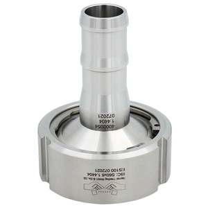 Adattatore in acciaio inox IBC, con ugello per tubo da 25 mm, per connessione S60x6 - Product Image 1