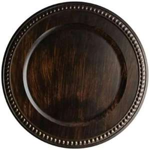 Plato Base Decorativo para Eventos de Boda y Hoteles, Plato Base de Metal para Servir Alimentos con Acabado Plateado Antiguo - Product Image 5