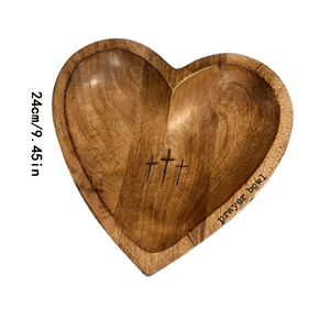 <b>Valentine</b> Gift Heart-Shape <b>Candle</b> Holder, Acacia Wood Bowl, Wooden Bowl For <b>Candles</b> For Home Tabletop Decoration Made In Vietnam - Product Image 1