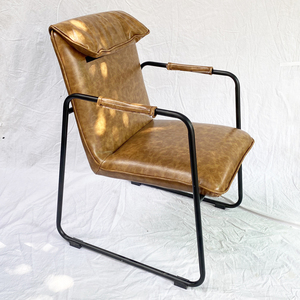 Ensemble de canapés avec canapé carré rembourré à une place, coussin marron, structure en fer (GSD68048) - Product Image 2