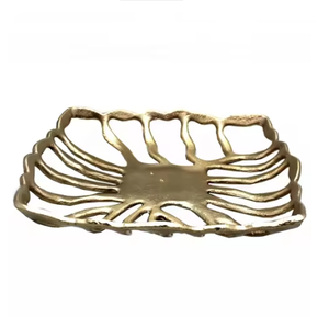 Attractive Metal Leaf Design Eco-Friendly <b>Charger</b> <b>Plates</b> High-Demand Home Kitchen Ware Food Serving <b>Bulk</b> Supplies - Product Image 5