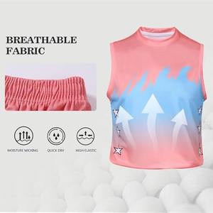 BSCI été enfants vêtements de sport de plein air garçons jeunes basket-ball gilet costume court en gros grande taille disponible ensembles Style - Product Image 2