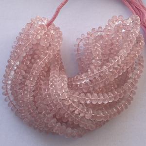Cuentas Rondelle facetadas de cuarzo rosa Natural de 6mm y 8mm, cadena de piedras preciosas semipreciosas sueltas, último diseño para joyería - Product Image 4