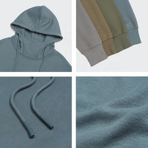 Vente en gros Sweat à capuche noir classique unisexe doublé polaire épaisse 100% coton Hip Hop décontracté style surdimensionné pour hommes pour l'hiver - Product Image 4