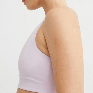 2024 Top Manufacturer Custom Made Quick Dry Comfortable One Shoulder Crop Sports Bra Fitness Yoga <b>Running</b> XS Seamless <b>Padded</b> - Product Image 4