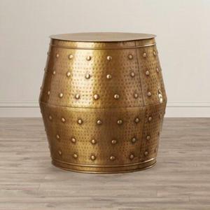 Modern Industrial Style Round Metal and <b>Glass</b> <b>Side</b> <b>Table</b> for Home Living Room and Bedroom Outdoor-Friendly - Product Image 5
