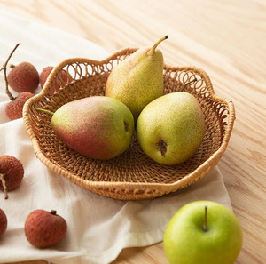 Panier de bol de rangement de fruits pour la maison et la cuisine décoration de table bols faits à la main en rotin en gros avec bord ondulé - Product Image 1