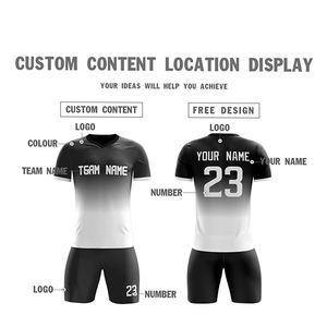 Uniformes de football respirants légers de haute qualité en gros 100% polyester fait sur mesure nom d'équipe unisexe adulte à manches courtes - Product Image 3