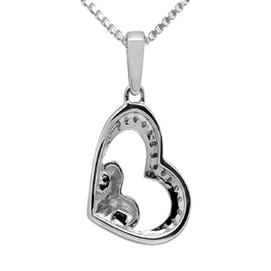 Pendentif coeur classique unique avec diamants Moissanite Bijoux en argent Cadeau pour l'anniversaire de la fête des mères - Product Image 3