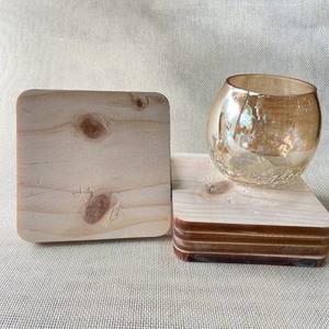 Natural Polished Square Shape Antique Wooden <b>Coaster</b> for Gifting Personalized Wooden <b>Coasters</b> <b>Set</b> Wooden Rustic Hand Carved - Product Image 2
