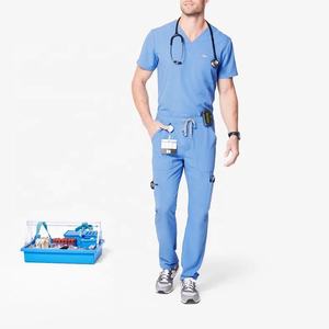 Elastic Waistband Knitted 100% Cotton Unisex Scrub Pants with Side Pockets Breathable Comfortable Hospital Use - Product Image 3