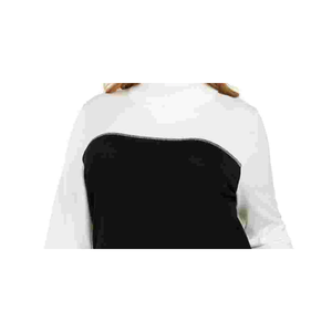 Maglione a Collo Alto da Donna Calvin Klein Taglia Grande 1X Bianco con Design Colorblock - Product Image 2