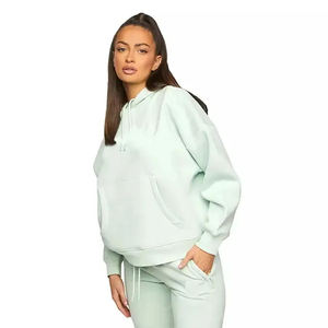 Women's Solid Color Fleece Hoodie Soft Warm Pullover Long Sleeve Casual Comfy <b>Matching</b> <b>Jogger</b> <b>Set</b> Autumn Custom Front Breathable - Product Image 1